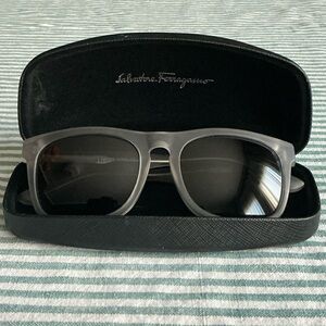 Salvatore Ferragamo Black and Gray Sunglasses